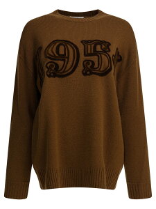 �}�b�N�X �}�[�� MAX MARA �Z�[�^�[ �j�b�g�E�F�A ���f�B�[�X �u���E�� Knitwear Embroidered crew neck sweater 2521366212FIDO015 Brown �֐� �������� 2025AW vi