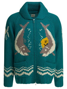 �L���s�^�� KAPITAL �Z�[�^�[ �j�b�g�E�F�A �����Y �u���[ Knitwear Pickish Trout Zip Sweater K2511KN154TURQUOISE Light blue �֐� �������� 2026SS vi