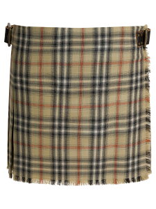 �o�[�o���[ BURBERRY �X�J�[�g ���f�B�[�X �x�[�W�� Skirts Wool Check mini kilt 8118152 Beige �֐� �������� 2026SS vi