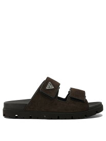 プラダ PRADA フラットシューズ サンダル メンズ ブラウン Flat Shoes Suede double-strap slide 2X3129054F0003 F G000 Brown 関税 送料無料 2026SS vi