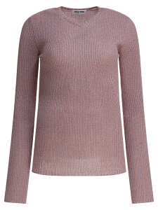 �~���E �~���E MIU MIU �Z�[�^�[ �j�b�g�E�F�A ���f�B�[�X �s���N Knitwear Wool blend v-neck sweater MML00Y176WF0638 S OOO Pink �֐� �������� 2025AW vi