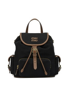 �~���E �~���E MIU MIU �����b�N�T�b�N �o�b�N�p�b�N ���f�B�[�X �u���b�N Backpacks and bum bags Hemp and leather backpack 5BZ0422IBQF0RS5 V OOM Black �֐� �������� 2026AW vi