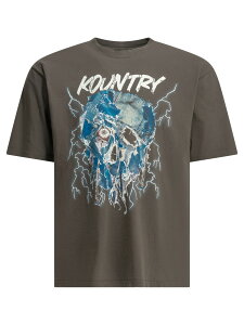 �L���s�^�� KAPITAL T�V���c �����Y �u���E�� T-shirts Denim Face Crew-Neck T-Shirt K2604SC132I-B Brown �֐� �������� 2026AW vi