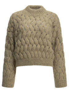 �u���l���N�`�l�� BRUNELLO CUCINELLI �Z�[�^�[ �j�b�g�E�F�A ���f�B�[�X �x�[�W�� Knitwear Dazzling Zigzag Cables Crew-Neck Sweater MNT347514CMG59 Beige �֐� �������� 2026AW vi