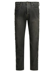 �L���s�^�� KAPITAL �f�j�� �����Y �u���b�N Jeans 5P Monkey Cisco Studs Straight-Leg Jeans EK-1888LPBLACK Black �֐� �������� 2026AW vi