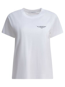 �W�o���V�B GIVENCHY �|���V���c T�V���c ���f�B�[�X �z���C�g T-shirts and polo shirts T-shirt with GIVENCHY print BW70FJP75N100 White �֐� �������� 2025AW vi