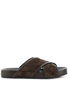 �{�b�e�K ���F�l�^ BOTTEGA VENETA �t���b�g�V���[�Y �T���_�� �����Y �u���E�� Flat Shoes Sandals 786883V3QE02113 Brown �֐� �������� 2024AW vi