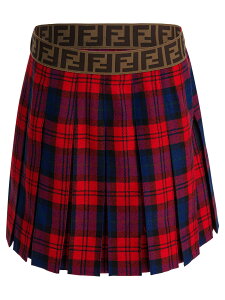 FENDI FENDI �~�j�o�b�O �X�J�[�g �K�[���Y ���b�h Mini-skirts Skirts JFE182AUKJF1SAX Red �֐� �������� 2025AW vi