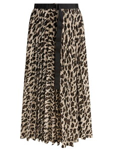�T�J�C SACAI �X�J�[�g ���f�B�[�X �x�[�W�� Skirts Leopard skirt 25-07904051 Beige �֐� �������� 2025SS vi