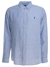 ポロ ラルフ ローレン POLO RALPH LAUREN シャツ メンズ ブルー Shirts Striped linen shirt 7108734460015137A BLUE/WHITE Blue 関税 送料無料 ラッピング無料 2026SS vi