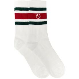 GUCCI グッチ ホワイト White Nastro Web logo socks ソックス メンズ 秋冬2023 7507054GADU6566 【関税・送料無料】【ラッピング無料】 ju