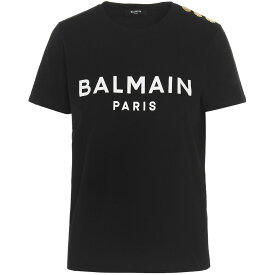 BALMAIN バルマン ホワイト White/Black Logo print T-shirt Tシャツ レディース 秋冬2023 BF1EF005BB02EAB 【関税・送料無料】【ラッピング無料】 ju