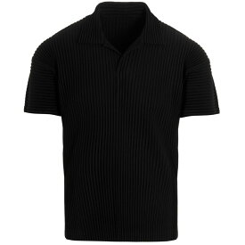 HOMME PLISSE' ISSEY MIYAKE ブラック Black Pleated polo shirt トップス メンズ 秋冬2023 HP39JM43015 【関税・送料無料】【ラッピング無料】 ju