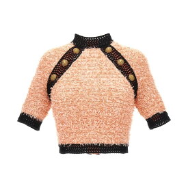 【15,000円以上ご購入で1,000円OFF！】 BALMAIN バルマン ピンク Pink Top tweed bottoni logo トップス レディース 秋冬2023 BF1AI105KE87OGQ 【関税・送料無料】【ラッピング無料】 ju