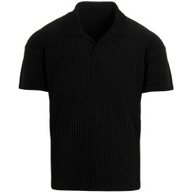 HOMME PLISSE' ISSEY MIYAKE ブラック Black Pleated polo shirt トップス メンズ 秋冬2023 HP38JM43015 【関税・送料無料】【ラッピング無料】 ju