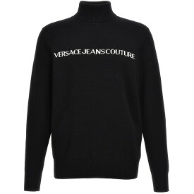 VERSACE JEANS COUTURE ヴェルサーチ ジーンズ クチュール ブラック Black Logo intarsia sweater ニットウェア メンズ 秋冬2023 75GAFM07CM06HA0E 【関税・送料無料】【ラッピング無料】 ju