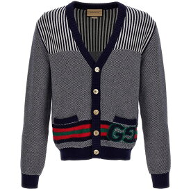 GUCCI グッチ ブルー Blue 'GG' cardigan ニットウェア メンズ 秋冬2023 740363XKC4D4759 【関税・送料無料】【ラッピング無料】 ju