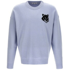 MAISON KITSUNE メゾン キツネ ブルー Light Blue 'Fox Head' sweater ニットウェア メンズ 秋冬2023 LM00819KT1063P422 【関税・送料無料】【ラッピング無料】 ju