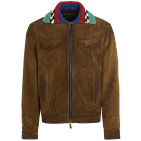 【本日5の付く日ポイント4倍!!】 DSQUARED2 ディースクエアード ブラウン Brown Knit collar suede jacket コート メンズ 秋冬2022 S74AM1282SY1515132 【関税・送料無料】【ラッピング無料】 ju