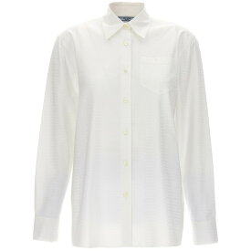 PRADA プラダ ホワイト White Jacquard logo shirt シャツ レディース 秋冬2023 P443GX1VJPF0009 【関税・送料無料】【ラッピング無料】 ju