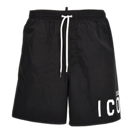 DSQUARED2 ディースクエアード ホワイト White/Black Logo print swimming trunks スイムウェア メンズ 秋冬2023 D7BM05250ISA01010 【関税・送料無料】【ラッピング無料】 ju