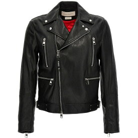 ALEXANDER MCQUEEN アレキサンダー マックイーン ブラック Black Texture leather jacket コート メンズ 秋冬2023 626381Q5LDS1000 【関税・送料無料】【ラッピング無料】 ju