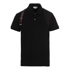 ALEXANDER MCQUEEN アレキサンダー マックイーン ブラック Black Logo tape polo shirt トップス メンズ 秋冬2023 625245QSX331000 【関税・送料無料】【ラッピング無料】 ju