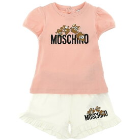 MOSCHINO BABY モスキーノ ベビー マルチカラー Multicolor T-shirt + shorts ドレス ガールズ 春夏2024 MDG01OLBA00WHITEPOPPYRED 【関税・送料無料】【ラッピング無料】 ju