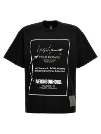 【本日5の付く日ポイント4倍!!】 YOHJI YAMAMOTO ヨウジ ヤマモト ホワイト White/Black 'Neighborhood' T-shirt Tシャツ メンズ 春夏2024 HST80285BLACK2 【関税・送料無料】【ラッピング無料】 ju