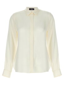 【5のつく日は全商品ポイント4倍】 THEORY セオリー ホワイト White 'Classic Fitted' shirt シャツ レディース 春夏2024 M0102536C05 【関税・送料無料】【ラッピング無料】 ju