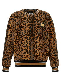 DOLCE&GABBANA ドルチェ&ガッバーナ ブラウン Brown Leopard print sweatshirt トレーナー メンズ 春夏2024 G9AHSTII7B4HXNBM 【関税・送料無料】【ラッピング無料】 ju