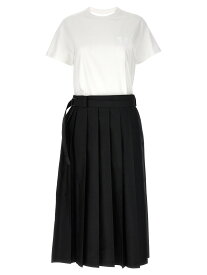 【楽天スーパーSALE!!50000円以上3000円OFFクーポン対象】 SACAI サカイ ホワイト White/Black Pleated skirt dress ドレス レディース 春夏2024 2407328152 【関税・送料無料】【ラッピング無料】 ju