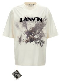 【5のつく日は全商品ポイント4倍】 LANVIN ランバン ホワイト White Logo print T-shirt Tシャツ メンズ 春夏2024 RUTS0026J123P240741 【関税・送料無料】【ラッピング無料】 ju