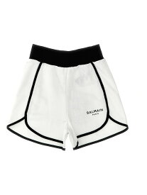 BALMAIN バルマン ホワイト White/Black Logo shorts パンツ ガールズ 春夏2024 BU6A39Z1857100NE 【関税・送料無料】【ラッピング無料】 ju