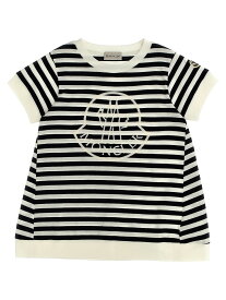 MONCLER モンクレール マルチカラー Multicolor Logo embroidery striped T-shirt Tシャツ ガールズ 春夏2024 8C0000989AGBF07 【関税・送料無料】【ラッピング無料】 ju