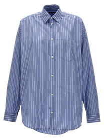 【本日5の付く日ポイント4倍!!】 BALENCIAGA バレンシアガ ブルー Light Blue Logo print striped shirt シャツ レディース 春夏2024 725395TQM163965 【関税・送料無料】【ラッピング無料】 ju