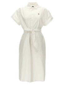 POLO RALPH LAUREN ラルフローレン ホワイト White Logo embroidery chemisier dress ドレス レディース 春夏2024 211935153001 【関税・送料無料】【ラッピング無料】 ju
