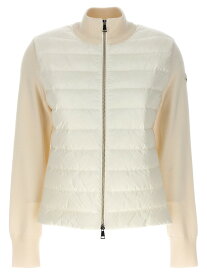 MONCLER モンクレール ホワイト White Two-material cardigan ニットウェア レディース 春夏2024 9B00025M1131030 【関税・送料無料】【ラッピング無料】 ju