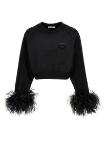 【本日5の付く日ポイント4倍!!】 PRADA プラダ ブラック Black Feather logo sweatshirt トレーナー レディース 春夏2024 134683SOOO13YGF0002 【関税・送料無料】【ラッピング無料】 ju