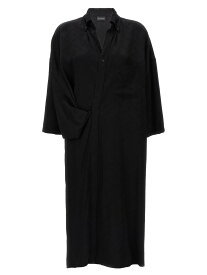 BALENCIAGA バレンシアガ ブラック Black 'Wrap Blouse' dress ドレス レディース 春夏2024 790656TQO151000 【関税・送料無料】【ラッピング無料】 ju