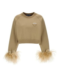 【本日5の付く日ポイント4倍!!】 PRADA プラダ ベージュ Beige Feather logo sweatshirt トレーナー レディース 春夏2024 134683SOOO13YGF0627 【関税・送料無料】【ラッピング無料】 ju