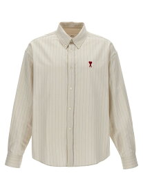 AMI PARIS アミ パリス マルチカラー Multicolor Logo embroidery striped shirt シャツ メンズ 春夏2024 USH130CO0067195 【関税・送料無料】【ラッピング無料】 ju