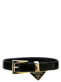 PRADA プラダ ブラック Black Triangle logo patent bracelet ジュエリー レディース 春夏2024 1IB351069F0002 【関税・送料無料】【ラッピング無料】 ju