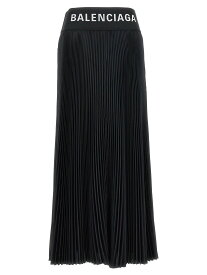 BALENCIAGA バレンシアガ ブラック Black Logo pleated skirt スカート レディース 春夏2024 790581TQO301000 【関税・送料無料】【ラッピング無料】 ju