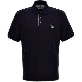 BRUNELLO CUCINELLI ブルネロ クチネリ ブルー Blue Logo print polo shirt トップス メンズ 春夏2024 ME8548765CK781 【関税・送料無料】【ラッピング無料】 ju