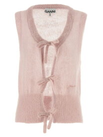 【楽天スーパーSALE!!30000円以上2000円OFFクーポン対象】 GANNI ガニー ピンク Pink Bow vest トップス レディース 秋冬2024 K2268395 【関税・送料無料】【ラッピング無料】 ju