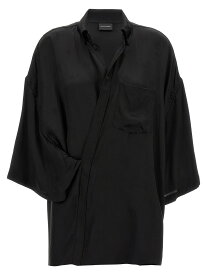 【本日5の付く日ポイント4倍!!】 BALENCIAGA バレンシアガ ブラック Black 'Wrap' shirt シャツ レディース 春夏2024 790947TQN071000 【関税・送料無料】【ラッピング無料】 ju