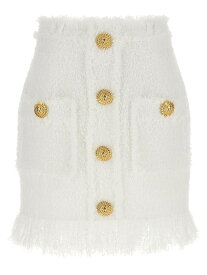 BALMAIN バルマン ホワイト White Button tweed skirt スカート レディース 秋冬2024 DF1LBA20XC670FA 【関税・送料無料】【ラッピング無料】 ju