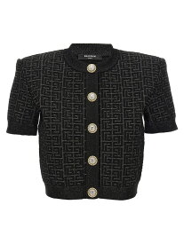 【本日0のつく日ポイント4倍！】 BALMAIN バルマン ブラック Black 'Monogram' cropped cardigan ニットウェア レディース 秋冬2024 DF1SB215KG96EAC 【関税・送料無料】【ラッピング無料】 ju