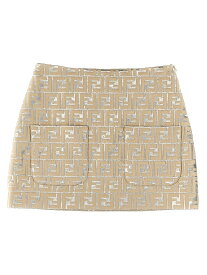 FENDI KIDS フェンディ ベージュ Beige Brocade logo skirt スカート ベビーガールズ 秋冬2024 JFE144AMIPF1P2N 【関税・送料無料】【ラッピング無料】 ju